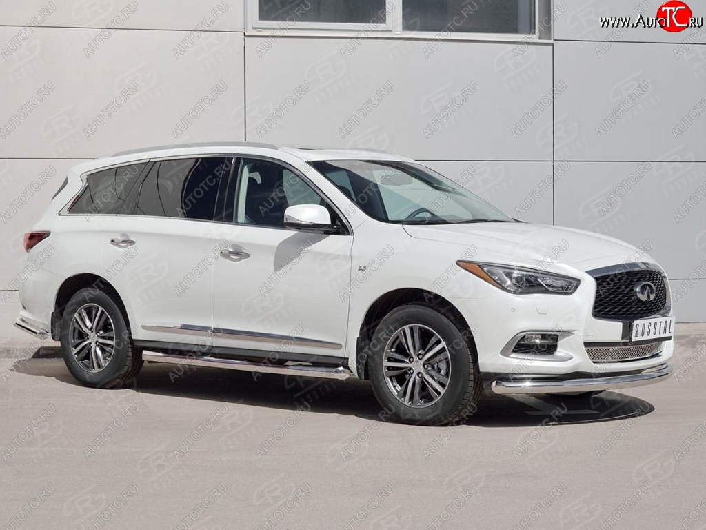 18 349 р. Защита переднего бампера (Ø76 мм, нержавейка) SLITKOFF  INFINITI QX60  L50 (2016-2021) рестайлинг  с доставкой в г. Майкоп