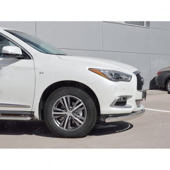13 999 р. Защита переднего бампера (Ø75х42 мм, нержавейка) Russtal INFINITI QX60 L50 рестайлинг (2016-2021)  с доставкой в г. Майкоп. Увеличить фотографию 4