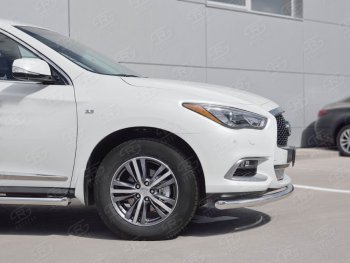 17 649 р. Защита заднего бампера (Ø63 мм, нержавейка) SLITKOFF INFINITI QX60 L50 рестайлинг (2016-2021)  с доставкой в г. Майкоп. Увеличить фотографию 3