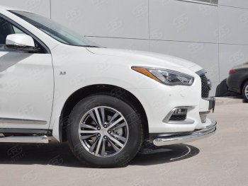 17 999 р. Защита переднего бампера (2 трубыØ63 и 75х42 мм, нержавейка) Russtal INFINITI QX60 L50 рестайлинг (2016-2021)  с доставкой в г. Майкоп. Увеличить фотографию 4