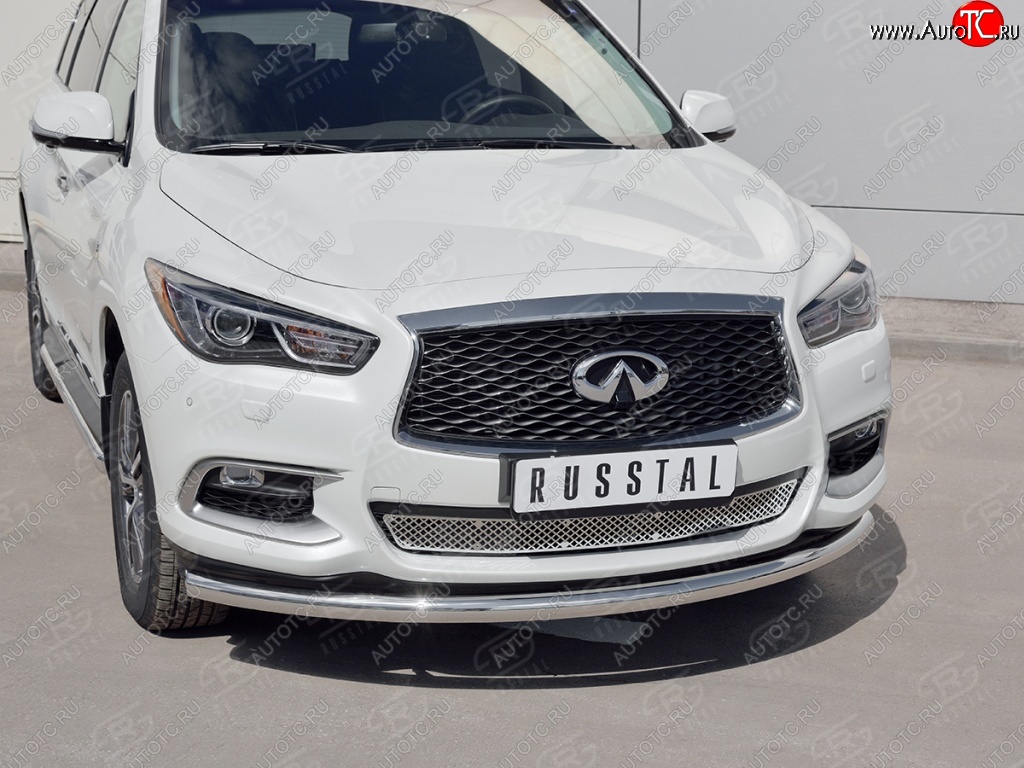 17 649 р. Защита заднего бампера (Ø63 мм, нержавейка) SLITKOFF INFINITI QX60 L50 рестайлинг (2016-2021)  с доставкой в г. Майкоп