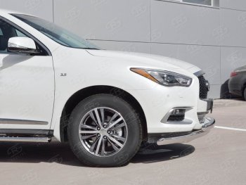 17 999 р. Защита переднего бампера (2 трубыØ75х42 мм, нержавейка) Russtal INFINITI QX60 L50 рестайлинг (2016-2021)  с доставкой в г. Майкоп. Увеличить фотографию 3
