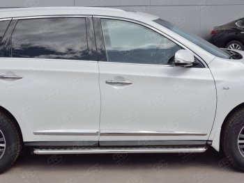 24 649 р. Широкая защита порогов с трубой диаметром 42 мм SLITKOFF v1 INFINITI QX60 L50 рестайлинг (2016-2021)  с доставкой в г. Майкоп. Увеличить фотографию 2