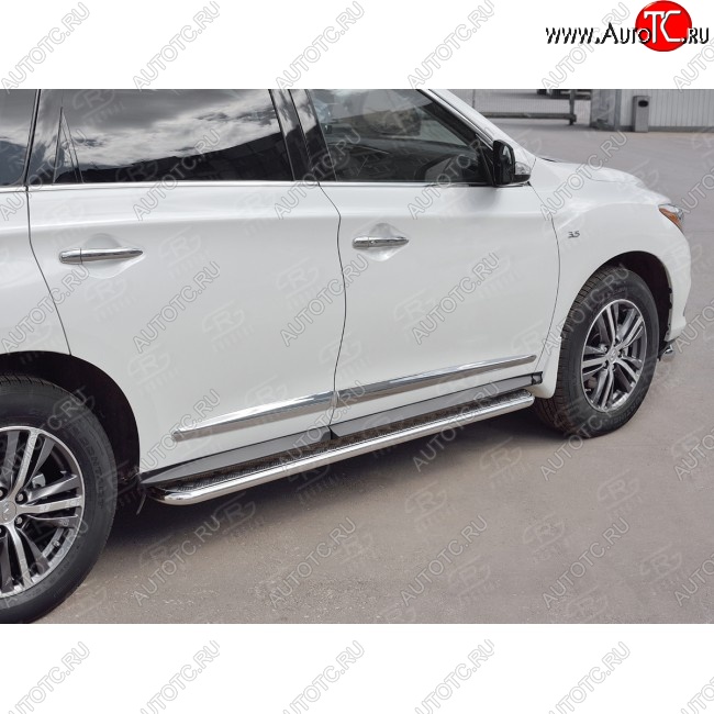 24 649 р. Широкая защита порогов с трубой диаметром 42 мм SLITKOFF v1 INFINITI QX60 L50 рестайлинг (2016-2021)  с доставкой в г. Майкоп