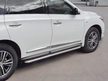 22 999 р. Широкая защита порогов с трубой диаметром 42 мм SLITKOFF v2 INFINITI QX60 L50 рестайлинг (2016-2021)  с доставкой в г. Майкоп. Увеличить фотографию 3