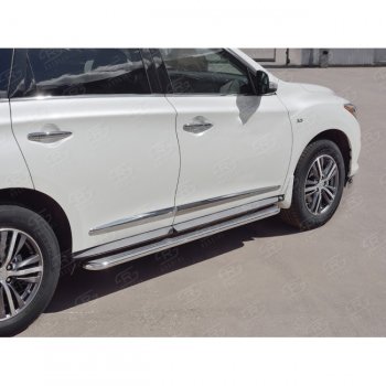 35 549 р. Широкая защита порогов с трубой диаметром 42 мм SLITKOFF v3  INFINITI QX60  L50 (2016-2021) рестайлинг  с доставкой в г. Майкоп. Увеличить фотографию 2