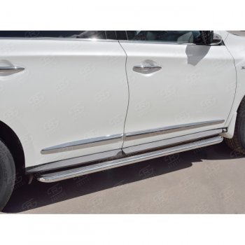35 549 р. Широкая защита порогов с трубой диаметром 42 мм SLITKOFF v3  INFINITI QX60  L50 (2016-2021) рестайлинг  с доставкой в г. Майкоп. Увеличить фотографию 3