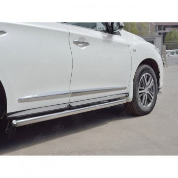 19 999 р. IЗащита порогов (Ø63 мм) SLITKOFF INFINITI QX60 L50 рестайлинг (2016-2021) (Вариант 3 (круглые торцы под 90°))  с доставкой в г. Майкоп. Увеличить фотографию 2