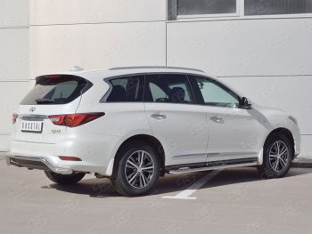 18 699 р. Защита заднего бампера (Ø63 мм волна, нержавейка) SLITKOFF INFINITI QX60 L50 рестайлинг (2016-2021)  с доставкой в г. Майкоп. Увеличить фотографию 2