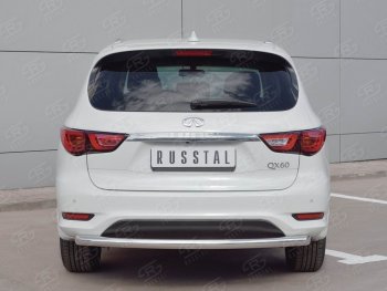 17 649 р. Одинарная защита заднего бампера из трубы d63 мм SLITKOFF INFINITI QX60 L50 рестайлинг (2016-2021)  с доставкой в г. Майкоп. Увеличить фотографию 2