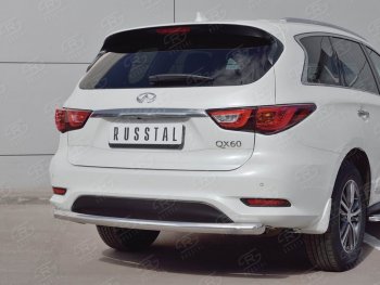 17 649 р. Одинарная защита заднего бампера из трубы d63 мм SLITKOFF INFINITI QX60 L50 рестайлинг (2016-2021)  с доставкой в г. Майкоп. Увеличить фотографию 3