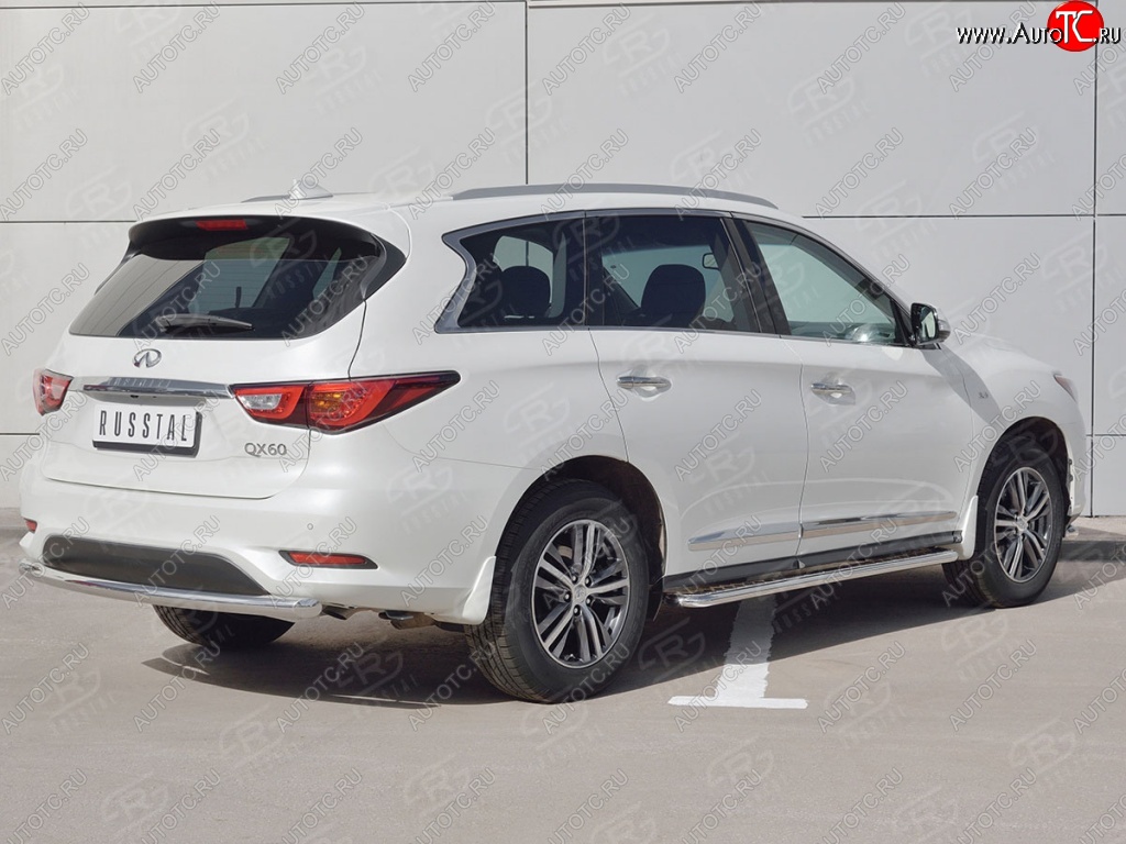17 649 р. Одинарная защита заднего бампера из трубы d63 мм SLITKOFF INFINITI QX60 L50 рестайлинг (2016-2021)  с доставкой в г. Майкоп