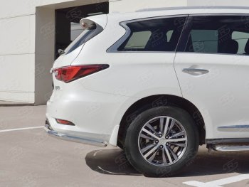 22 949 р. Защита заднего бампера (Ø63 мм с надписью, нержавейка) SLITKOFF INFINITI QX60 L50 рестайлинг (2016-2021)  с доставкой в г. Майкоп. Увеличить фотографию 2