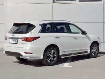 14 999 р. Защита заднего бампера (Ø63 мм уголки, нержавейка) SLITKOFF INFINITI QX60 L50 рестайлинг (2016-2021)  с доставкой в г. Майкоп. Увеличить фотографию 3