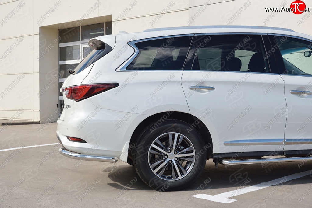 14 999 р. Защита заднего бампера (Ø63 мм уголки, нержавейка) SLITKOFF INFINITI QX60 L50 рестайлинг (2016-2021)  с доставкой в г. Майкоп
