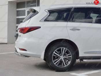 13 999 р. Защита заднего бампера (Ø75x42 мм, нержавейка) Russtal INFINITI QX60 L50 рестайлинг (2016-2021)  с доставкой в г. Майкоп. Увеличить фотографию 2