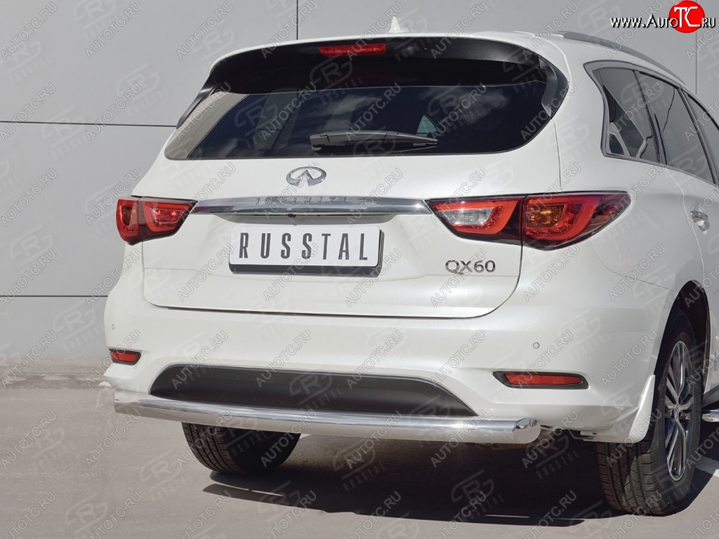 18 349 р. Одинарная защита заднего бампера из трубы диаметром 76 мм SLITKOFF INFINITI QX60 L50 рестайлинг (2016-2021)  с доставкой в г. Майкоп