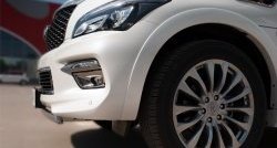 13 999 р. Защита переднего бампера (Ø75х42 мм, нержавейка) Russtal INFINITI QX80 Z62 1-ый рестайлинг (2014-2018)  с доставкой в г. Майкоп. Увеличить фотографию 3