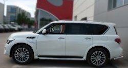 14 999 р. Защита порогов из круглой укороченной трубы диаметром 42 мм SLITKOFF INFINITI QX80 Z62 1-ый рестайлинг (2014-2018)  с доставкой в г. Майкоп. Увеличить фотографию 4