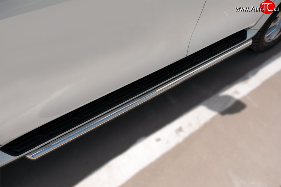 14 999 р. Защита порогов из круглой укороченной трубы диаметром 42 мм SLITKOFF INFINITI QX80 Z62 1-ый рестайлинг (2014-2018)  с доставкой в г. Майкоп