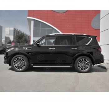 14 999 р. Защита порогов (Ø42 мм, нержавейка) SLITKOFF  INFINITI QX80  Z62 (2018-2024) 2-ой рестайлинг  с доставкой в г. Майкоп. Увеличить фотографию 3