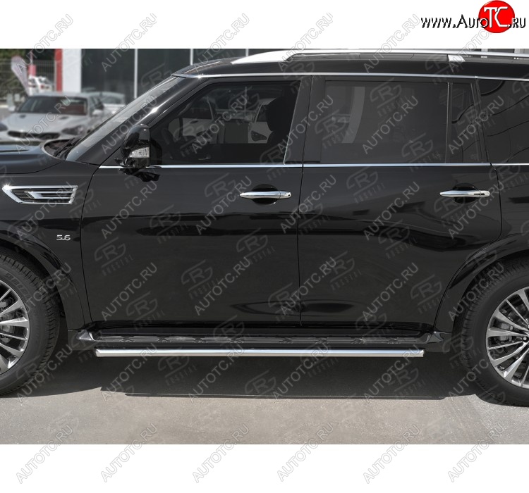 14 999 р. Защита порогов (Ø42 мм, нержавейка) SLITKOFF  INFINITI QX80  Z62 (2018-2024) 2-ой рестайлинг  с доставкой в г. Майкоп