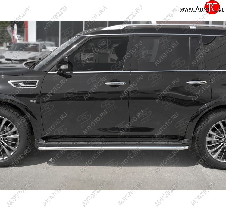 16 549 р. Защита порогов (Ø42 мм, нержавейка) SLITKOFF  INFINITI QX80  Z62 (2018-2024) 2-ой рестайлинг  с доставкой в г. Майкоп