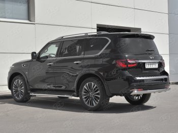 15 499 р. Защита заднего бампера (Ø75х42 мм, нержавейка) Russtal INFINITI QX80 Z62 2-ой рестайлинг (2018-2024)  с доставкой в г. Майкоп. Увеличить фотографию 2
