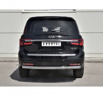 19 999 р. Защита заднего бампера (Ø76 мм, нержавейка) SLITKOFF INFINITI QX80 Z62 2-ой рестайлинг (2018-2024)  с доставкой в г. Майкоп. Увеличить фотографию 4