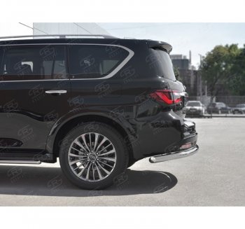 15 749 р. Защита заднего бампера (Ø76 мм, нержавейка) SLITKOFF INFINITI QX80 Z62 2-ой рестайлинг (2018-2024)  с доставкой в г. Майкоп. Увеличить фотографию 2