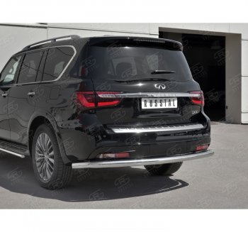 15 749 р. Защита заднего бампера (Ø76 мм, нержавейка) SLITKOFF INFINITI QX80 Z62 2-ой рестайлинг (2018-2024)  с доставкой в г. Майкоп. Увеличить фотографию 3