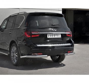 16 849 р. Защита заднего бампера (Ø76 мм уголки, нержавейка) SLITKOFF  INFINITI QX80  Z62 (2018-2024) 2-ой рестайлинг  с доставкой в г. Майкоп. Увеличить фотографию 3