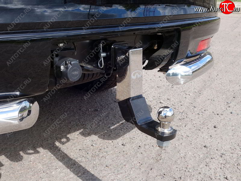 16 949 р. Фаркоп (тягово-сцепное устройство) TCC  INFINITI QX80  Z62 (2018-2024) 2-ой рестайлинг (оцинкованный, шар Е нержавейка, лого Infiniti)  с доставкой в г. Майкоп