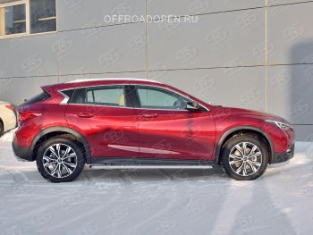 22 999 р. Порожки для ног (труба Ø42) SLITKOFF INFINITI QX30 H15E (2016-2020) (Вариант 2 (лист алюм, проф.сталь))  с доставкой в г. Майкоп. Увеличить фотографию 3
