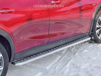 22 999 р. Порожки для ног (труба Ø42) SLITKOFF INFINITI QX30 H15E (2016-2020) (Вариант 2 (лист алюм, проф.сталь))  с доставкой в г. Майкоп. Увеличить фотографию 5