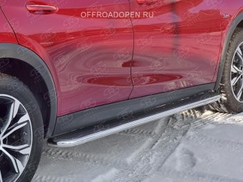 35 549 р. Порожки для ног (труба Ø42) SLITKOFF  INFINITI QX30  H15E (2016-2020) (Вариант 3 (лист нерж, проф. нерж))  с доставкой в г. Майкоп. Увеличить фотографию 2