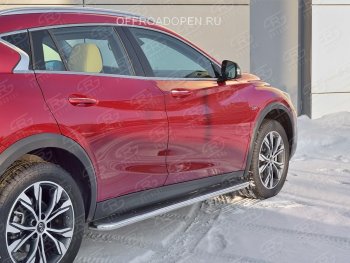 35 549 р. Порожки для ног (труба Ø42) SLITKOFF  INFINITI QX30  H15E (2016-2020) (Вариант 3 (лист нерж, проф. нерж))  с доставкой в г. Майкоп. Увеличить фотографию 3