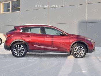 35 549 р. Порожки для ног (труба Ø42) SLITKOFF  INFINITI QX30  H15E (2016-2020) (Вариант 3 (лист нерж, проф. нерж))  с доставкой в г. Майкоп. Увеличить фотографию 4