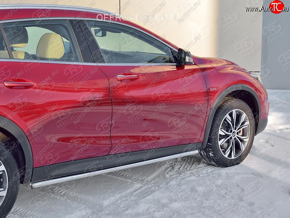 17 999 р. Защита порогов (Ø42 мм) SLITKOFF  INFINITI QX30  H15E (2016-2020) (Вариант 3 (круглые торцы под 90°))  с доставкой в г. Майкоп