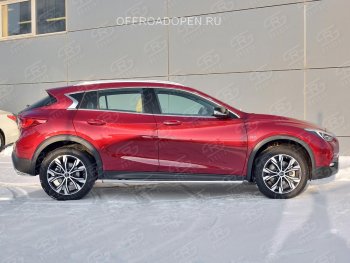 18 799 р. Защита порогов (Ø63 мм) SLITKOFF  INFINITI QX30  H15E (2016-2020) (Вариант 2 (пластиковые заглушки))  с доставкой в г. Майкоп. Увеличить фотографию 3