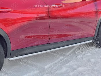 18 799 р. Защита порогов (Ø63 мм) SLITKOFF  INFINITI QX30  H15E (2016-2020) (Вариант 2 (пластиковые заглушки))  с доставкой в г. Майкоп. Увеличить фотографию 4