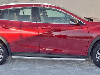 19 999 р. Защита порогов (Ø63 мм) SLITKOFF  INFINITI QX30  H15E (2016-2020) (Вариант 3 (круглые торцы под 90°))  с доставкой в г. Майкоп. Увеличить фотографию 3