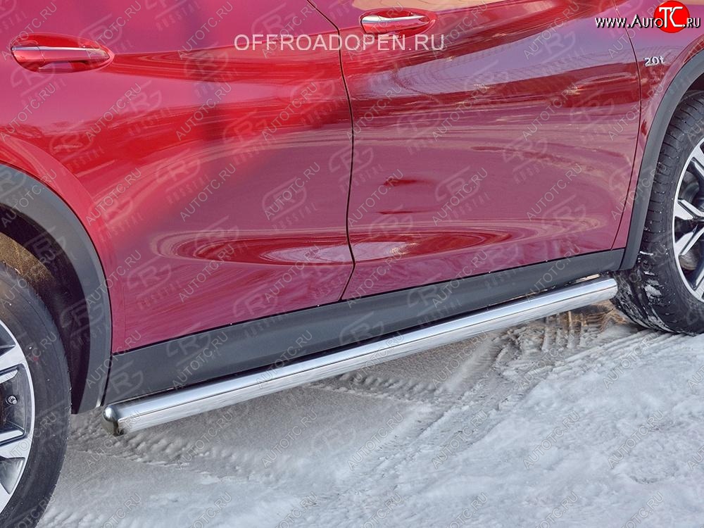 19 999 р. Защита порогов (Ø63 мм) SLITKOFF  INFINITI QX30  H15E (2016-2020) (Вариант 3 (круглые торцы под 90°))  с доставкой в г. Майкоп