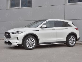 18 849 р. Защита переднего бампера (2 трубы Ø42 мм, нержавейка) SLITKOFF INFINITI Qx50 J55 (2017-2022)  с доставкой в г. Майкоп. Увеличить фотографию 3