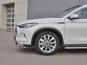 18 849 р. Защита переднего бампера (2 трубы Ø42 мм, нержавейка) SLITKOFF INFINITI Qx50 J55 (2017-2022)  с доставкой в г. Майкоп. Увеличить фотографию 4