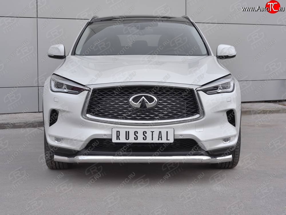 21 949 р. Защита переднего бампера SLITKOFF (Ø63 мм волна, нержавейка)  INFINITI Qx50  J55 (2017-2022)  с доставкой в г. Майкоп