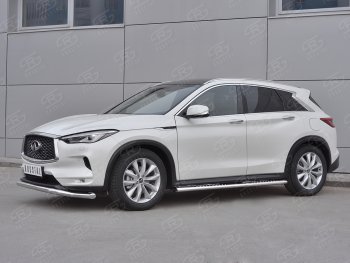 21 949 р. Защита переднего бампера SLITKOFF (Ø63 мм волна, нержавейка)  INFINITI Qx50  J55 (2017-2022)  с доставкой в г. Майкоп. Увеличить фотографию 3
