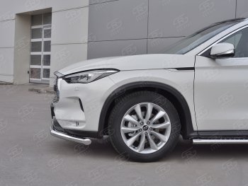 21 949 р. Защита переднего бампера SLITKOFF (Ø63 мм волна, нержавейка)  INFINITI Qx50  J55 (2017-2022)  с доставкой в г. Майкоп. Увеличить фотографию 4