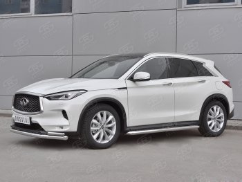 21 749 р. Защита переднего бампера (2 трубы Ø63 и 42 мм, нержавейка) SLITKOFF INFINITI Qx50 J55 (2017-2022)  с доставкой в г. Майкоп. Увеличить фотографию 3