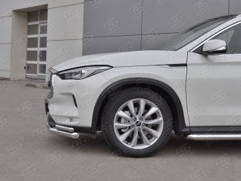 21 749 р. Защита переднего бампера (2 трубы Ø63 и 42 мм, нержавейка) SLITKOFF INFINITI Qx50 J55 (2017-2022)  с доставкой в г. Майкоп. Увеличить фотографию 4